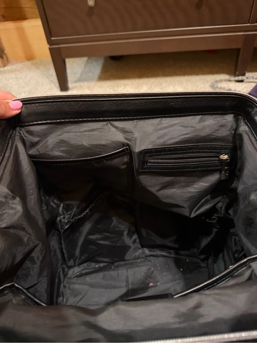 BEIS Black Baby Bag Backpack with Front Zip Pocket